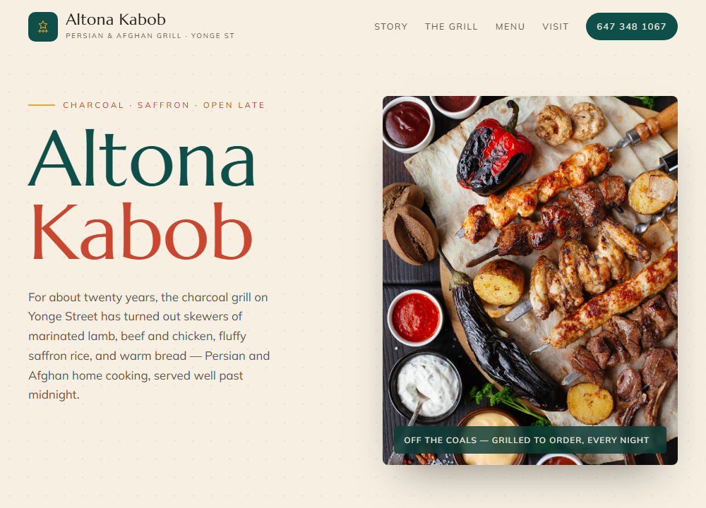 Altona Kabob website preview