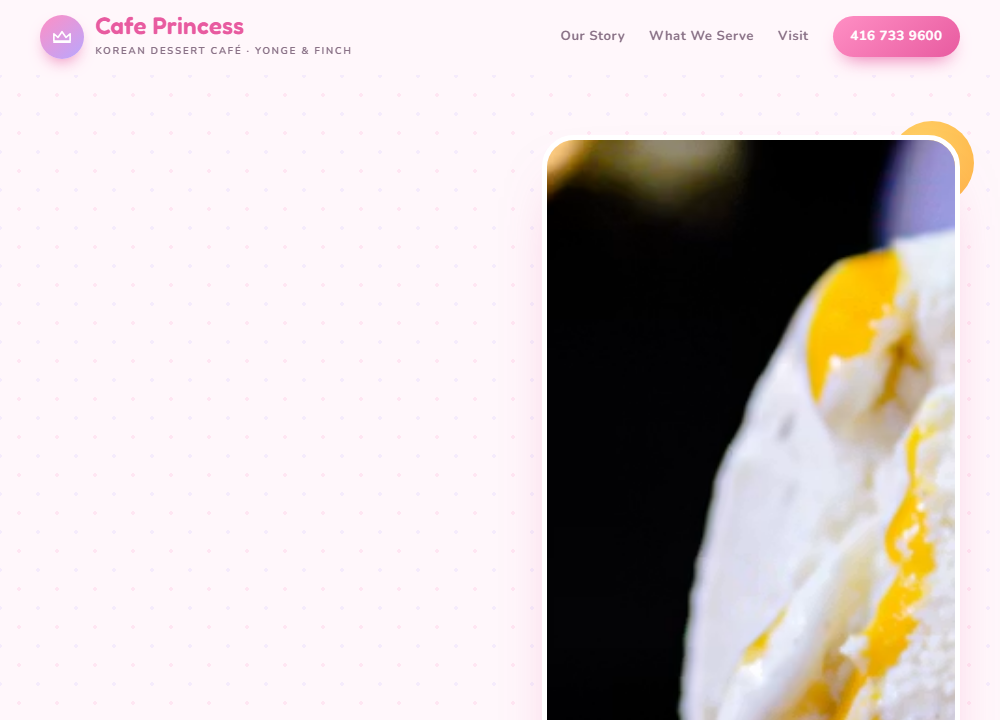 Cafe Princess website preview
