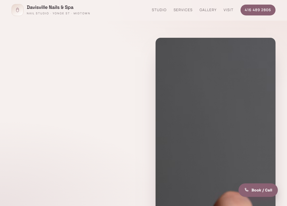 Davisville Nails & Spa website preview