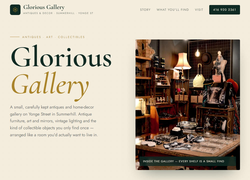 Glorious Gallery website preview