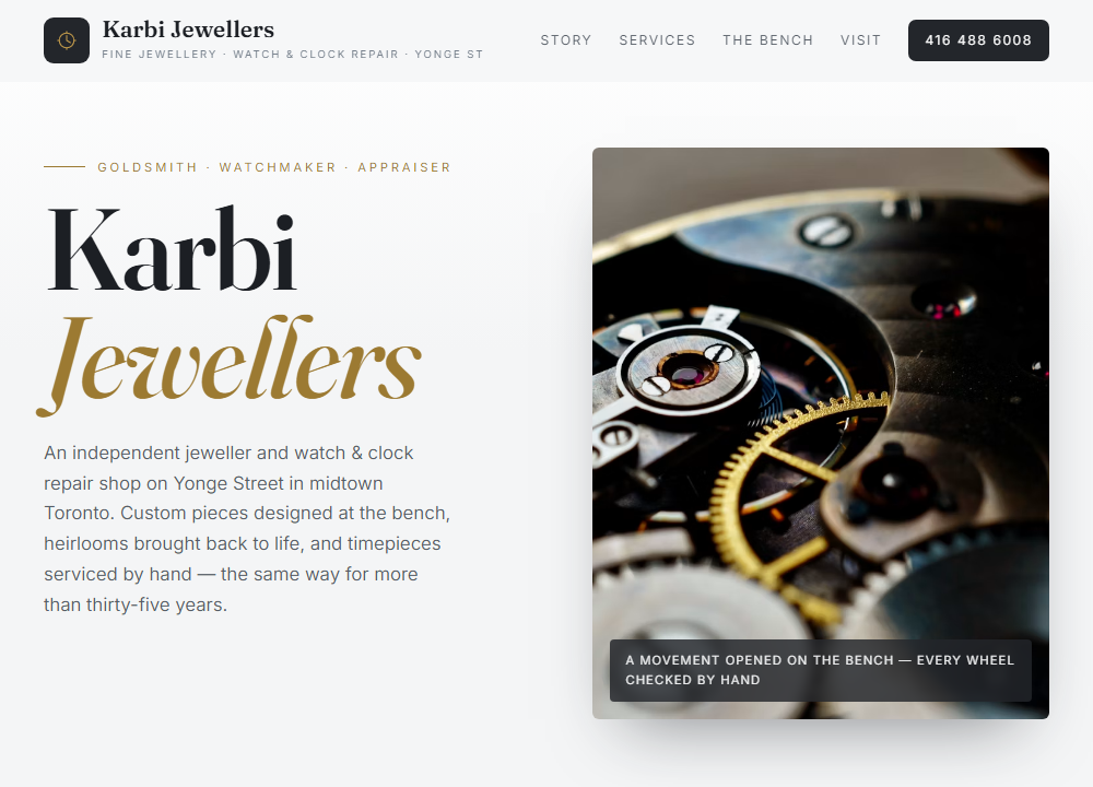 Karbi Jewellers website preview