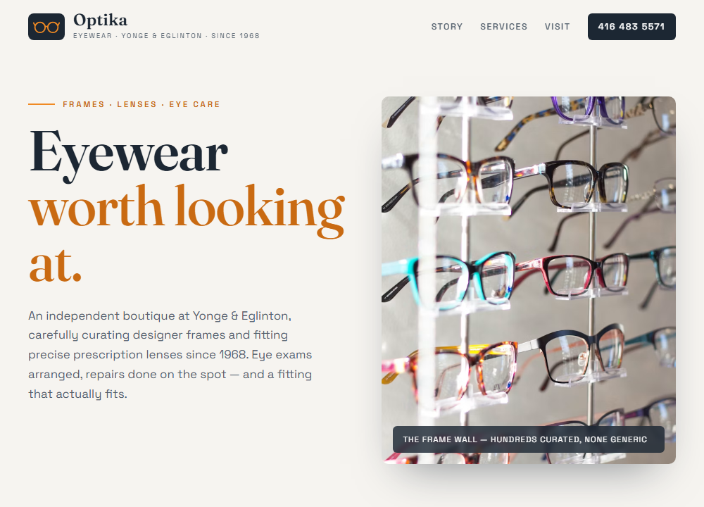 Optika website preview
