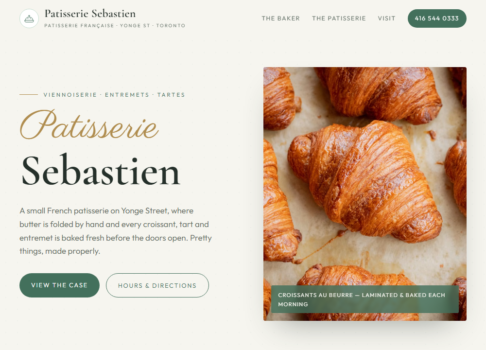 Patisserie Sebastien website preview