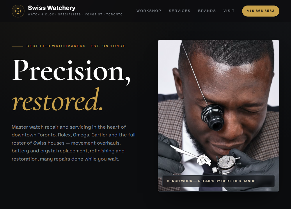 Swiss Watchery website preview